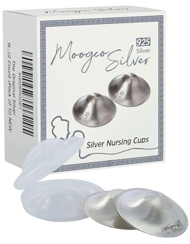 Moogco Silberhütchen - Silberhütchen Stillen - Beruhigen Und Schützen Sie Ihre Stillnippel - Wochenbett Stillhütchen - Die Original Silber Stillbecher - 925 Silber