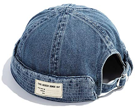 YAMEE Docker-Cap Herren Denim Docker Mütze Damen Bikercap Seemannsmütze Hafenmütze Herrenmütze Hat Wandermütze Dockercap Kopfbedeckung Seemannskappe Vatertagsgeschenk(Kopfumfang Größenverstellbar)