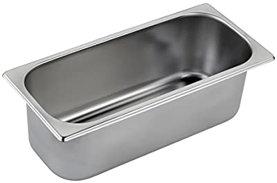Lacor - 66172 - Cubeta para Helado, Recipiente de Helado, Bandeja Acero Inoxidable 18/10, Heladera, Conserva el Helado, Bordes Perfilados, Apilable, Apta para Lavavajillas, 360x165x120 mm