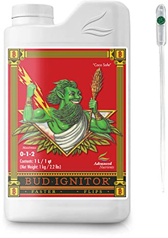 IVORYS-GARDEN Advanced Nutrients Bud Ignitor flüssig Dünger + Pipette Bloom Fertilizer für alle Substrate Erde Coco und Hydrokultur Bluete-Booster Stimulator Indoor Outdoor Buds (250ml)