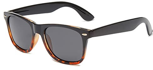 Long Keeper Polarised Sunglasses For Men Women Retro Sunglasses Unisex Original Classic Original Sun Glasses For Driving Fishing Outdoor Activities (Black Leopard Frame Grey Lens)