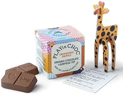 Playin Choc Überraschungswürfel Schokolade, Bedrohte Tierarten, 20g (4)