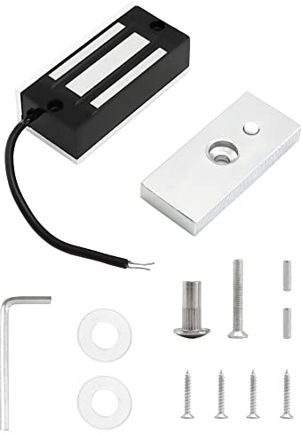 QWORK Elektrisches Magnetschloss Türschloss, 60 kg 150 lbs Haltekraft für Türzugangskontrollsystem, Elektromagnet ausfallsicherer NC-Modus