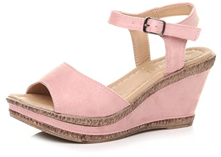 AJVANI high wedge heel platform buckle beach sandals shoes size 8 41