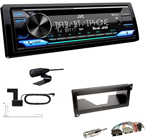 JVC KD-DB922BT 1-DIN Autoradio CD-Receiver Bluetooth DAB+ Digital Radio Einbauset passend für Jeep Grand Voyager 1996-2001 schwarz