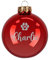 Herz & Heim® Weihnachtskugel aus Glas mit persönlicher Gravur/Rot oder Weiß/Matt oder Hochglanz/Ø 8 oder 10 cm/Verschiedene Motive Ø 8 cm, Rot Hochglanz, Tierpfote