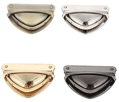 4 Stück Geldbörsen-Schloss, Metall-Taschenverschluss, Daumen-Druckschlösser für Ledertaschen, Bastelarbeiten, Handtaschenherstellung (4 Farben)