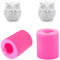 DMZK 2 Stück Seifenformen Silikon, 3D Eulen Form Seifenform, Tier Silikonform Kerzen Gießform Animal Silicone Molds DIY Handgemachte für Schokoladenfondant Süßigkeiten Seife Candle Eiswürfel Rosa