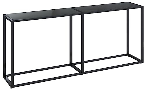 vidaXL Konsolentisch Schwarz 180x35x75,5 cm Hartglas
