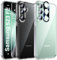 UniqueMe für Samsung Galaxy S23 FE Hülle, 5-in-1-Set Handyhülle für Samsung S23 FE Case Rundumschutz Schutzhülle Cover,1 Handyhülle & 2 Schutzfolie & 2 Kameraschutz - Transparent