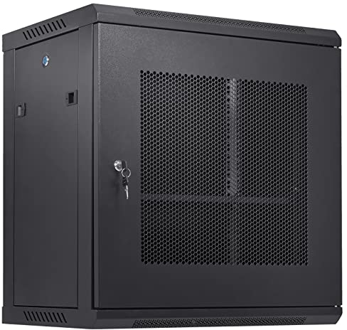 VEVOR Armadio per server di rete con montaggio a parete 12U, profondità 15,5, armadio per server rack, portata massima 200 libbre. Capacità di carico con montaggio a terra dispositivi A/V