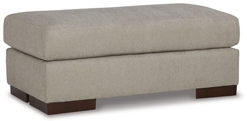 Signature Design by Ashley Maggie Contemporary Upholstered Ottoman, Light Brown