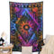 Himmlischer Sonne-Wandteppich für Schlafzimmer, Wohnzimmer und Wohnheim-Dekor, lila, mehrfarbig, Mond, Stern, Planet, trippig, spirituell, böhmische Baumwoll-Wandteppiche, Zwilling – 137,2 x 213,4 cm