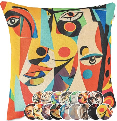 Kissenbezug Dekokissen Gobelin Kissen Sofakissen Kissenbezüge Kissenhülle Zierkissen Pop Art Motiv beidseitig Bedruckt Mask 40x40cm ohne Füllung