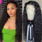 Urshiney Echthaar Perücke Wasser Wave Human Hair Wig 13x4 HD Lace Front Wig 150% Dichte Lockig 22 Zoll Schwarz Frauen