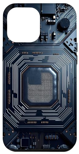 Carcasa para iPhone 13 Pro Max Placa base Microchip Negro TI Ordenador Gráfico de fondo