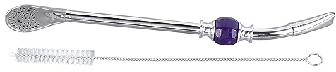 Trinkfilter-Strohhalme Edelstahl 22 cm mit integriertem Filterlöffel für Yerba Mate, Tee, Kaffee, Cocktail, Bar, Party, Haushalt