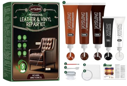 Miioto Leder ReparaturnSet, Leder Autositze, Vinyl und Ledernkunstleder Reparatur Set Verwendet für Reparatur von Kratzern, Reparaturset für Kledersofa, Usura Crema di Riparazione in Pelle