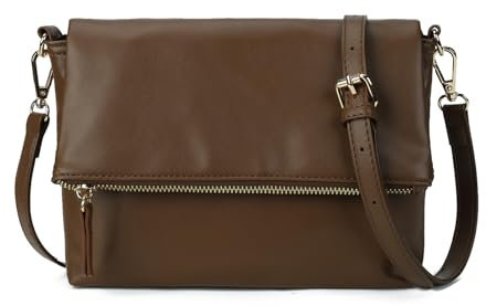 Gladdon Damen Klein Handtasche Umhängetasche,Crossbody Tasche Schultertasche Elegant Clutch Messenger PU-Leder Taschen Für Täglich Arbeit Einkaufen(Kaffeebraun)