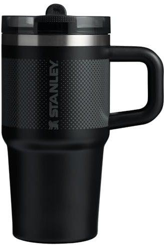 Stanley Quencher ProTour Flip Straw Tumbler with Leakproof Lid 20 oz | Built-In Straw and Handle | Cup Holder Compatible for Travel | Insulated Stainless Steel Cup | BPA-Free | Black Fade
