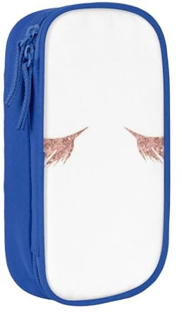 JRBWTDBW Trousse à crayons en or rose pour étudiants, filles, garçons, grande capacité, trousse à crayons pour adultes, organiseur de bureau, simple et durable, bleu, Taille unique, Bagage à main