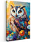 MuchoWow© Bild auf Leinwand Groß 80x120 cm XXL Schlafzimmer Bilder Badezimmer Wand Deko Wohnzimmer Modern Wanddeko Bilderwand Geschenk Eule - Blumen - Kunst - Sonnenuntergang
