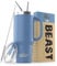 Beast Gobelet isotherme en acier inoxydable à double paroi pour café, glace - 1200 ml - Bleu ciel orageux
