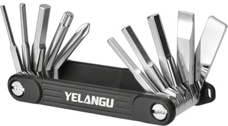 Yangers All in one Camera Multi Function Foldable Toolkit, Photography Keyring Small Folding Pocket Tool 3mm 4mm 5mm Allen Keys, Slotted Cross Head SL7 Phillips Screwdriver, 3/16 Wrench T25 Driver