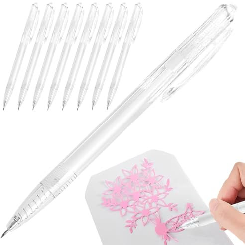 9 pezzi strumenti da taglio artigianali a penna di coltello, penne da taglio di precisione per carta con impugnatura antiscivolo, penna di utilità per studenti, strumento di taglio creativo