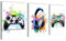 Novart Wandbilder Set Spielkonsole Gamer - KOMPLETT AUFHÄNGFERTIG - Spielzimmer Jungen Teenager Deko - 3 Moderne Bilder Weiß - N038735a