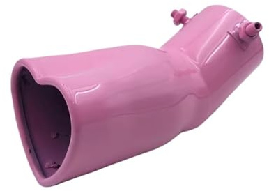 Edelstahl Auspuff Endrohr Design Herzform Stil Autozubehör 2,5 Zoll Edelstahl Silber Bunte Auspuffspitzen Endrohr Endrohr Auspuffblende(Pink Bent)