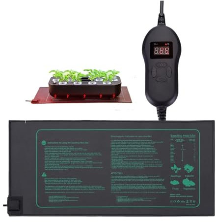 QIUYMGFG Pflanzen Heizmatte 30W Thermostat IP67 Wasserdichtes Heizkissen für Hydrokulturanbau, Aquarium, Pflanzenwachstum heizmatte