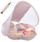 TUIBEIDAMAI Baby Schwimmring mit Sonnendach Abnehmbaren,Schwimmring mit Sonnenschutz Verstellbare Schultergurte,Aufblasbarer Schwimmreifen,Baby Float Schwimmring für ab 3-36 Monate (Rosa)