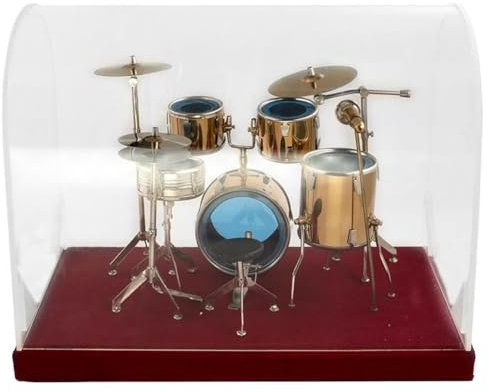 Qusedwey Miniatur-Jazz-Schlagzeug-Modell, Mini-Trommelbecken, Musikinstrument-Modell, Schlagzeug-Set, Miniatur-Schlagzeug-Set für Erwachsene