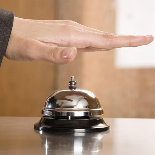 Campana de mesa de metal, campana de mesa, campana de recepción, campana pequeña, campana de barco, timbre de llamada con crujiente, campana de mesa para restaurantes, hoteles, bares, hogar, mascotas