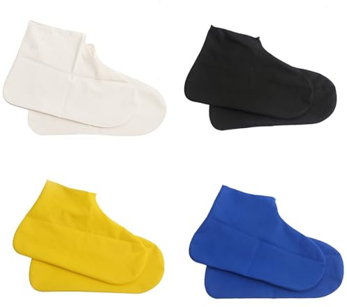 yolzhxe 4 Paar Schuhüberzieher Wasserdicht, Silikon Regenschutz Schuhe Mehrweg, Schuh Überzieher Regen Rutschfest, Regen Schuhüberzieher, Überziehschuhe für Regen Schnee Strand Matschige Straßen, L