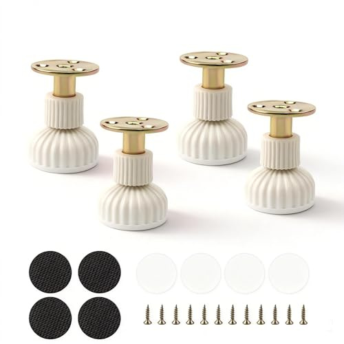 DIYCUT 4 Pièces Pied de Table Réglables en Hauteur (54-63 mm), Blanc