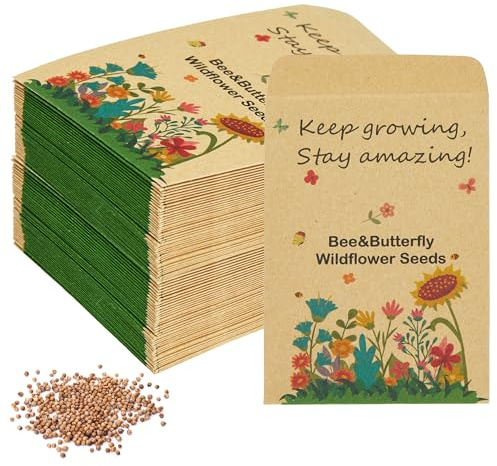 50Pcs Teacher to Student Gifts Seed Packets End of Term Class Reward Gifts | Empty Kraft Seed Packets, Gifts for Children Students from Teachers Party Bag Fillers Kraft Paper Seed Envelopes