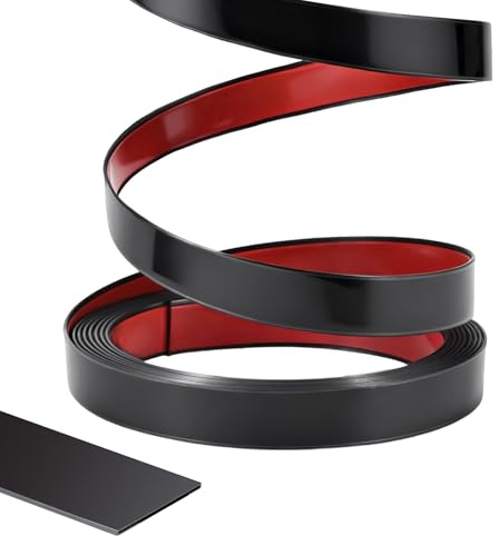 Jyvex 8M Zierleiste Wandleiste Selbstklebend Flexibel PVC 1cm Schwarz | PVC flexibel kantenschutz dekorationsleiste zuschneidbar rückstandsfrei für wand decke boden schrank fliesenkante