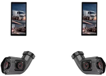 BSD Alarm DVR Video Aufnahme 2 Kanal AHD Seite View Kamera Mit LKW Busse 10,36 Zoll Rückspiegel Monitor Rückfahrkamera Auto(Add Left Right Cam)