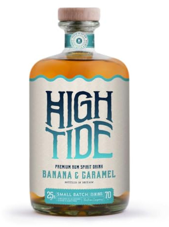 High Tide Banana & Caramel Rum Liqueur – 70cl Bottle, 25% ABV – Tropical Banana Flavoured Rum with Smooth Caramel – British Small Batch Spirit – Perfect for Cocktails, Sipping, Gifts & Parties