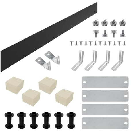 Aquariss Shower Tray Panel Riser Kit 1 Straight Panel Black | SMC 1800 mm Panel, Hardware, Adjustable Feet Legs Riser Package for Square Rectangle Shower Trays, Easy to Install