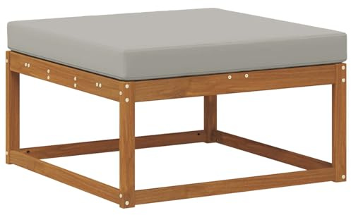 vidaXL Outdoor-Fußhocker Massivholz Akazie Natur, Balkon, Moderne Gartenmöbel, Modulares Outdoor-Design, Langlebiges Sofa, Flexible Wohnkonfiguration