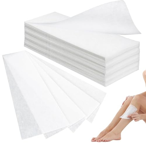 100pz wax strips cartine depilatorie strisce, Strisce di cera professionali in tessuto non tessuto, strappo strappacera cerotti, per ogni tipo di depilazione su gambe, seno, zona intima e viso