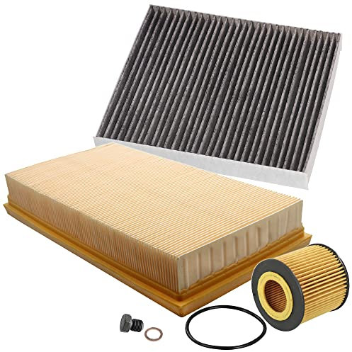 BESTPRICE Inspektionspaket Filterset mit 1x Luftfilter, 1x Innenraumfilter mit Aktivkohle, 1x Ölfilter inkl. Schraube & Dichtring, Kompatibel mit SEAT CORDOBA (6L2), IBIZA (6L1), VW POLO (9N_, 9A_)