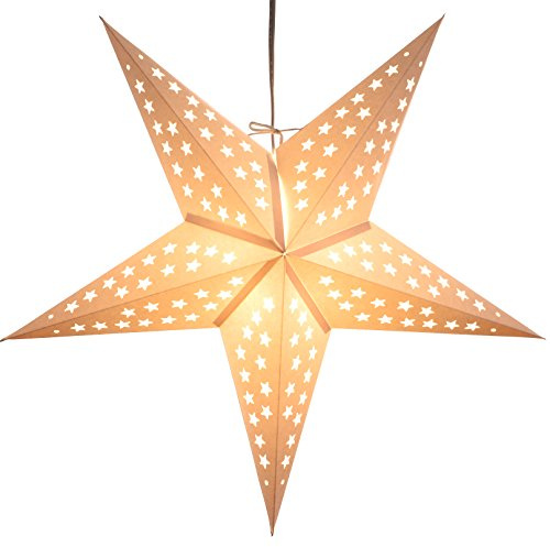 White Serenity Paper Star Lantern with 12 Foot Power Cord Included