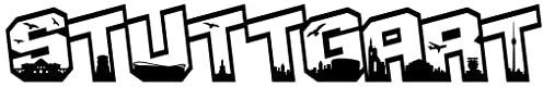 Samunshi® Wandtattoo Stuttgart Schriftzug Skyline schwarz