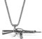JewelryWe Schmuck Herren Halskette, Edelstahl Armee Gewehr Pistole Waffe AK47 Anhänger mit 56cm Kette, Silber