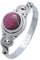 mantraroma Ring Damen Silber 925 Granat Edelstein rot ausgefallen verspielt (MRG-115-02-(60))