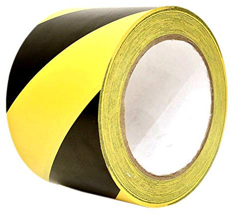 Warnband Weich-PVC Klebeband verschiedene Breiten x 33m Gelb/Schwarz (75mm)